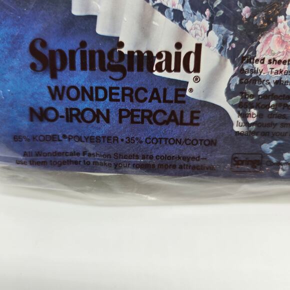 VTG New Springmaid Wondercale Double Flat & Fitted Sheet Set Salon Floral - Picture 9 of 9